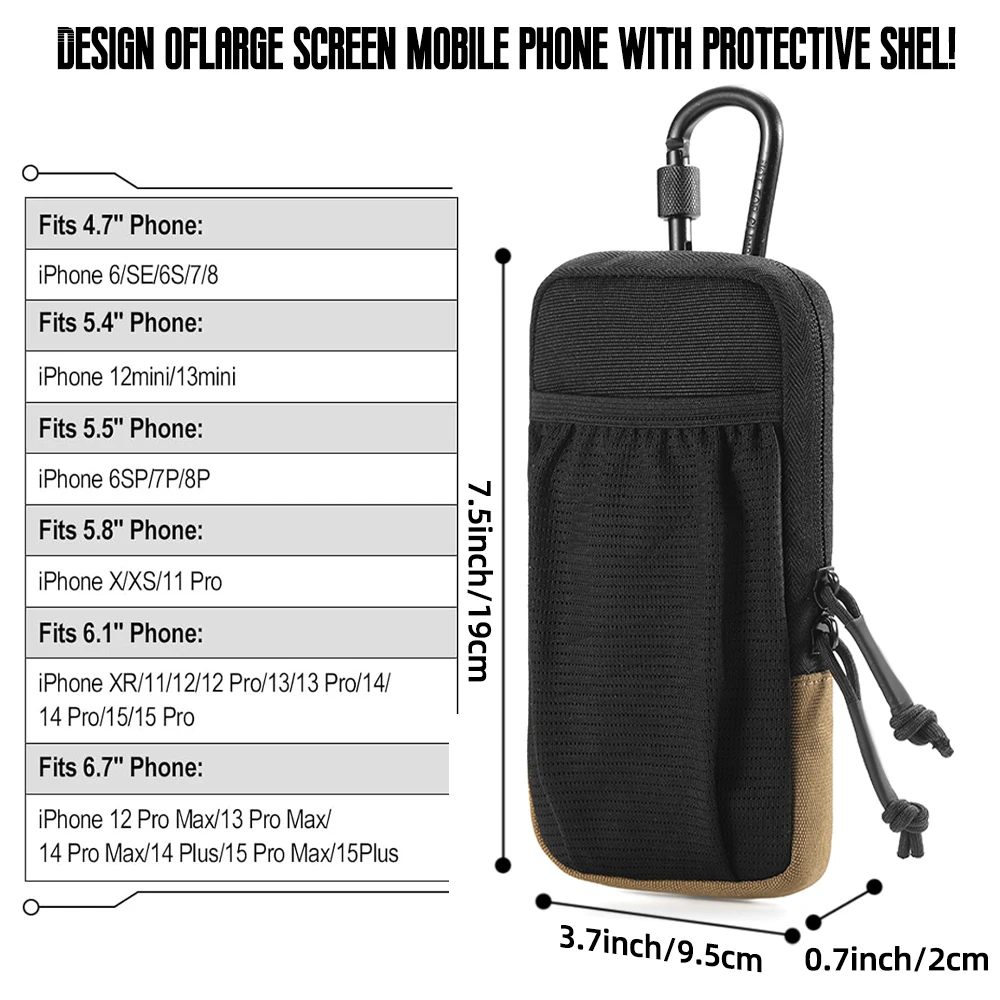 الحقيبة الهاتف الخليوي - حامل حزام الهاتف مول الهاتف الحقيبة حامل الهاتف الخليوي للحزام مع حلقة، أكياس الهاتف الخليوي #6