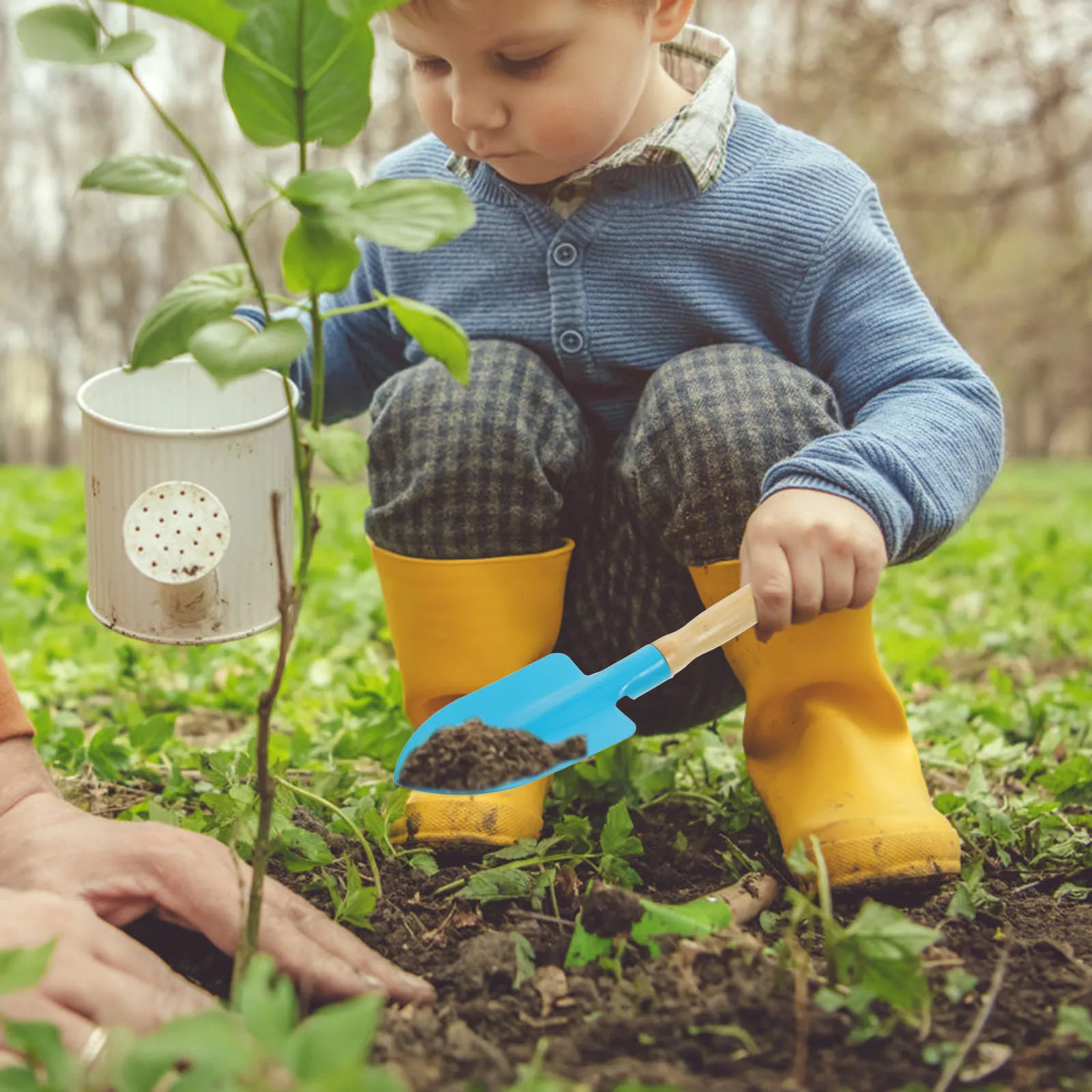 

6pcs Kids Garden Tool Set Colorful Mini Shovel Trowel Rake For Children Outdoor Planting Wooden Handle Garden Tools