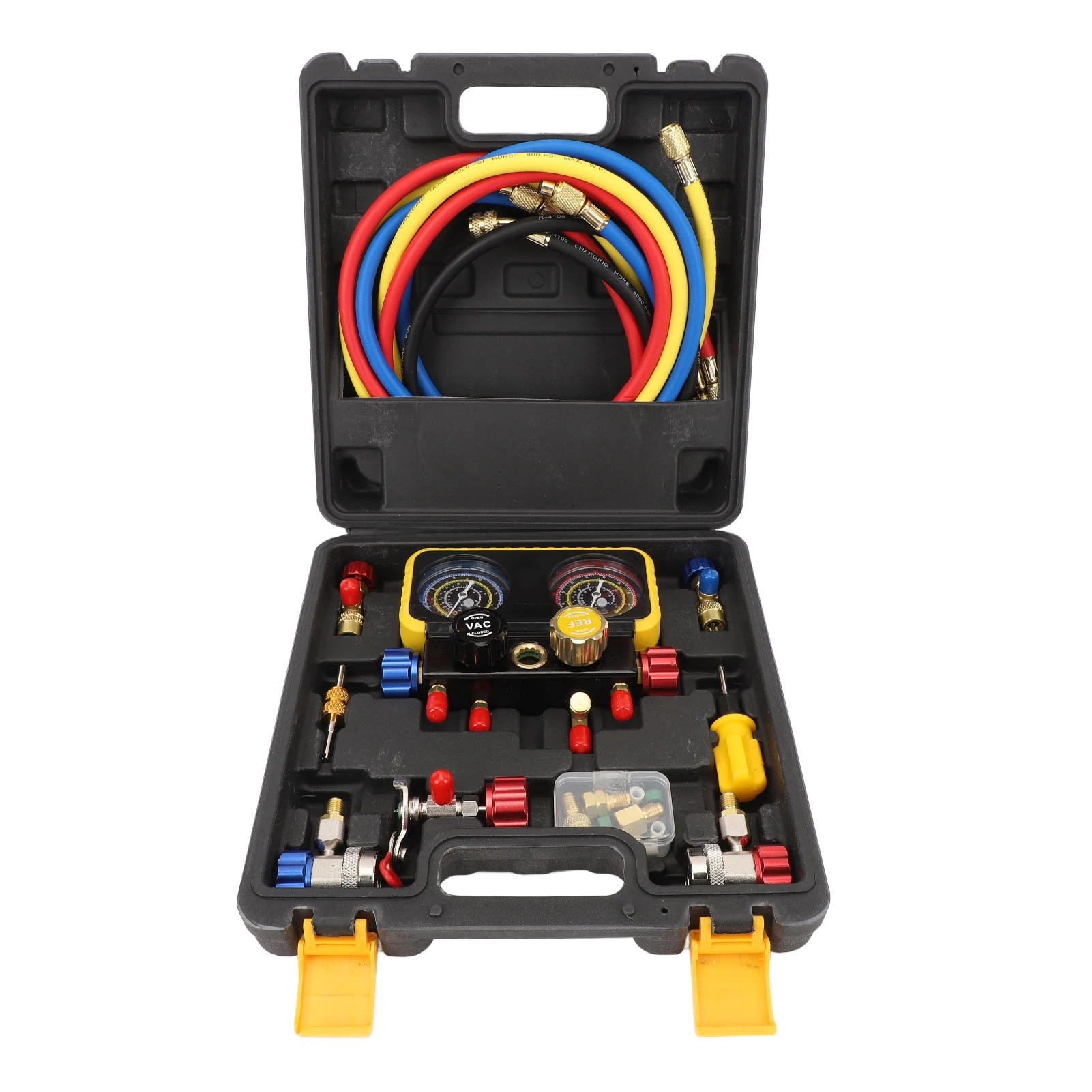

AC Air Conditioning Manifold Gauge Set Professional Car Manifold Pressure Gauges Tool Kit for R410a R22 and R134a Refrigerants