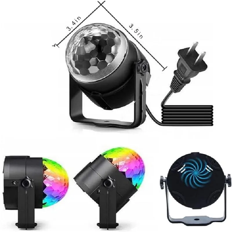 LED Disco Ball Stage Disco Light Rotating Lantern DJ Strobe Sound Control RGB Christmas Gift Party Club Decoration