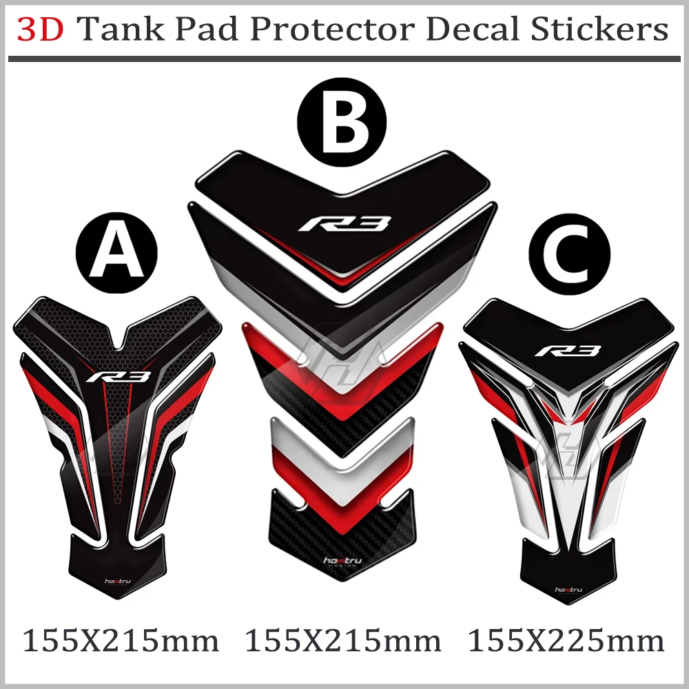 

For Yamaha YZF R3 From 2015 3D Motorcycle Tank Pad Protector Motorcycle accessory decoration