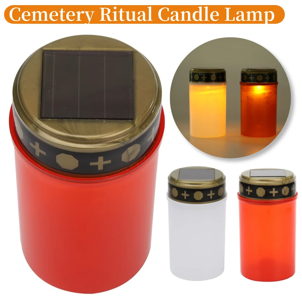 

Електронная светодиодная лампа-свеча Cemetery Ritual, беспламенная солнечная энергия, декоративная чайная лампа, свеча на солнечной энергии