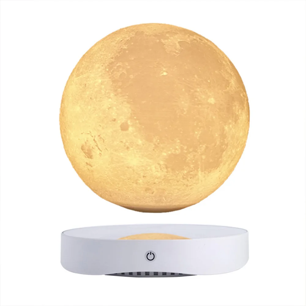 Levitating Luna Maglev Moon Lamp Night Light Mirror Base 3D Printing Moon 18cm 3 Colors Great Gift for Christmas Birthday