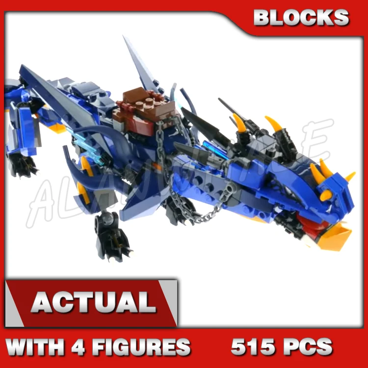 

515pcs Shinobi Stormbringer Lightning Dragon Hunter Swiping Tail Function 10936 Building Block Sets Compatible With Model