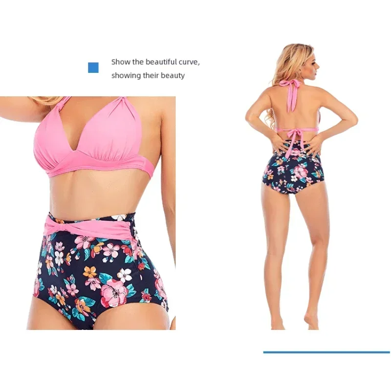 Sexy High Waist Bikini Push Up Plus Size Swimwear Dot Women Swimsuit Strap Bandage Bathing Suit 2024 Mujer New Summer Beach Wear