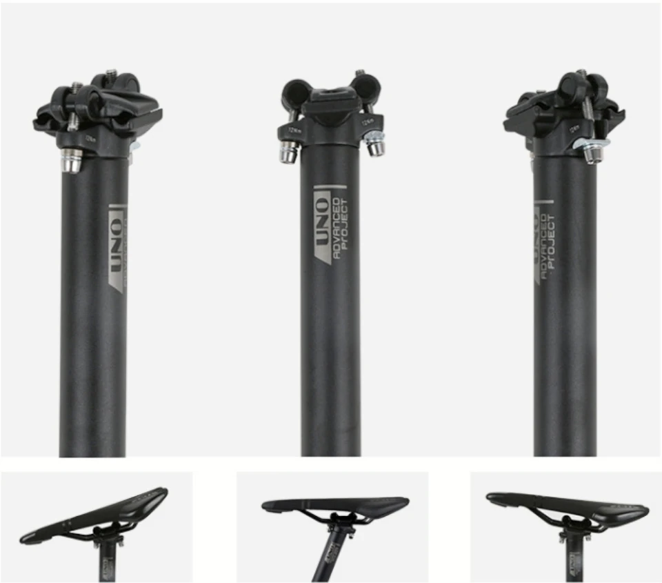 UNO-MTB Road Bicicleta Aluminum Seatpost, Bike Seat Post, Seat Tube, 27.2mm, 30.9mm, 31.6mm, x 350mm, 400mm