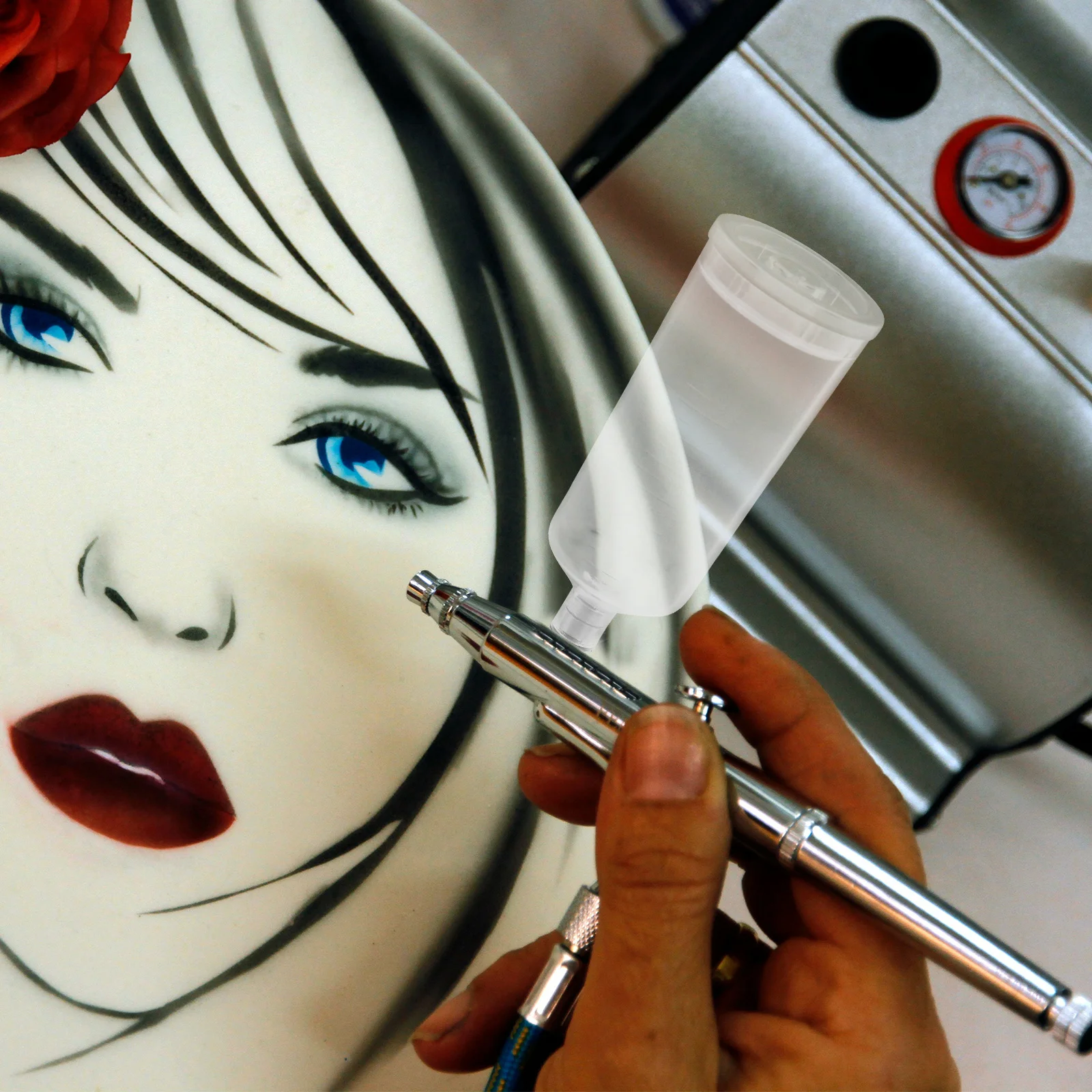 Spray Paint Cup Airbrush Pigment Cup Detachable Large Capacity Clear Plastic Replacement Paint Container Professional Airbrush