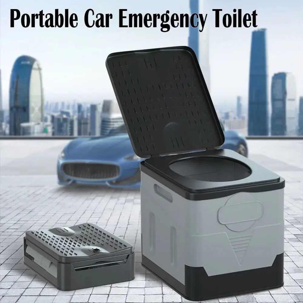 High Quality Tour Emergency Portable Toilet for Adults & Kids Outdoor Folding Toilet Picnic Beach Car Trash Can Self-driving