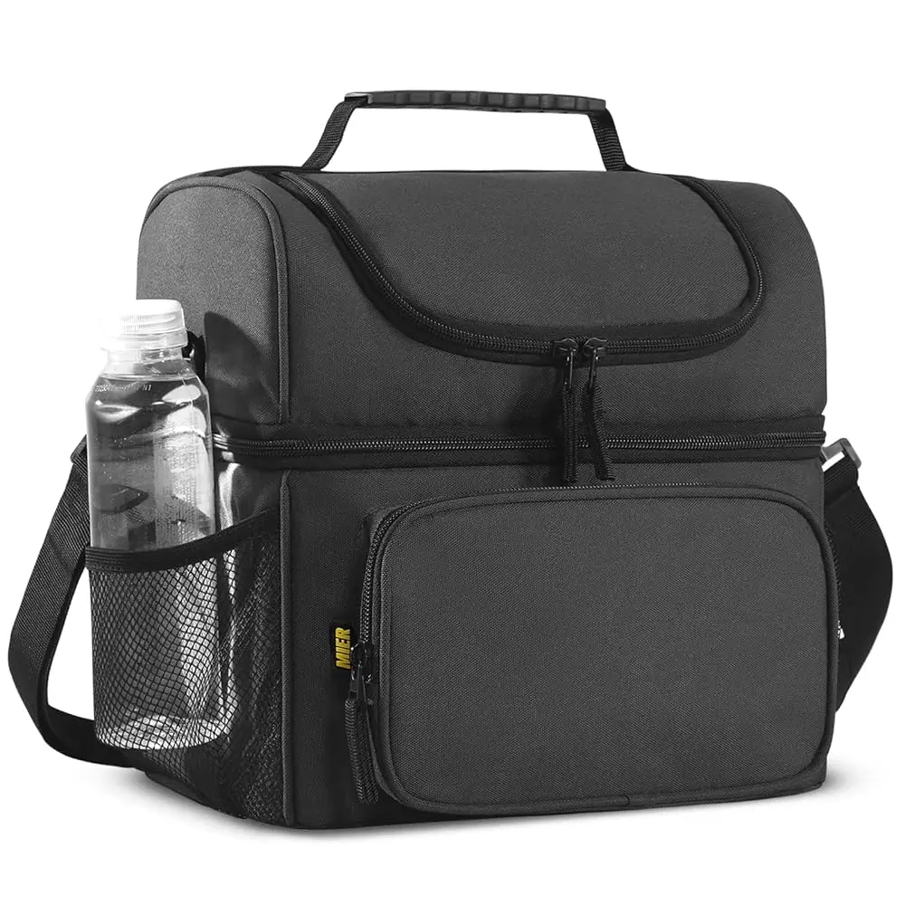 

Мужская термосумка для обедов с двумя отделениями, большая сумка-холодильник с плечевым ремнем для мужчин, женщин и взрослых, для работы в офисе, P