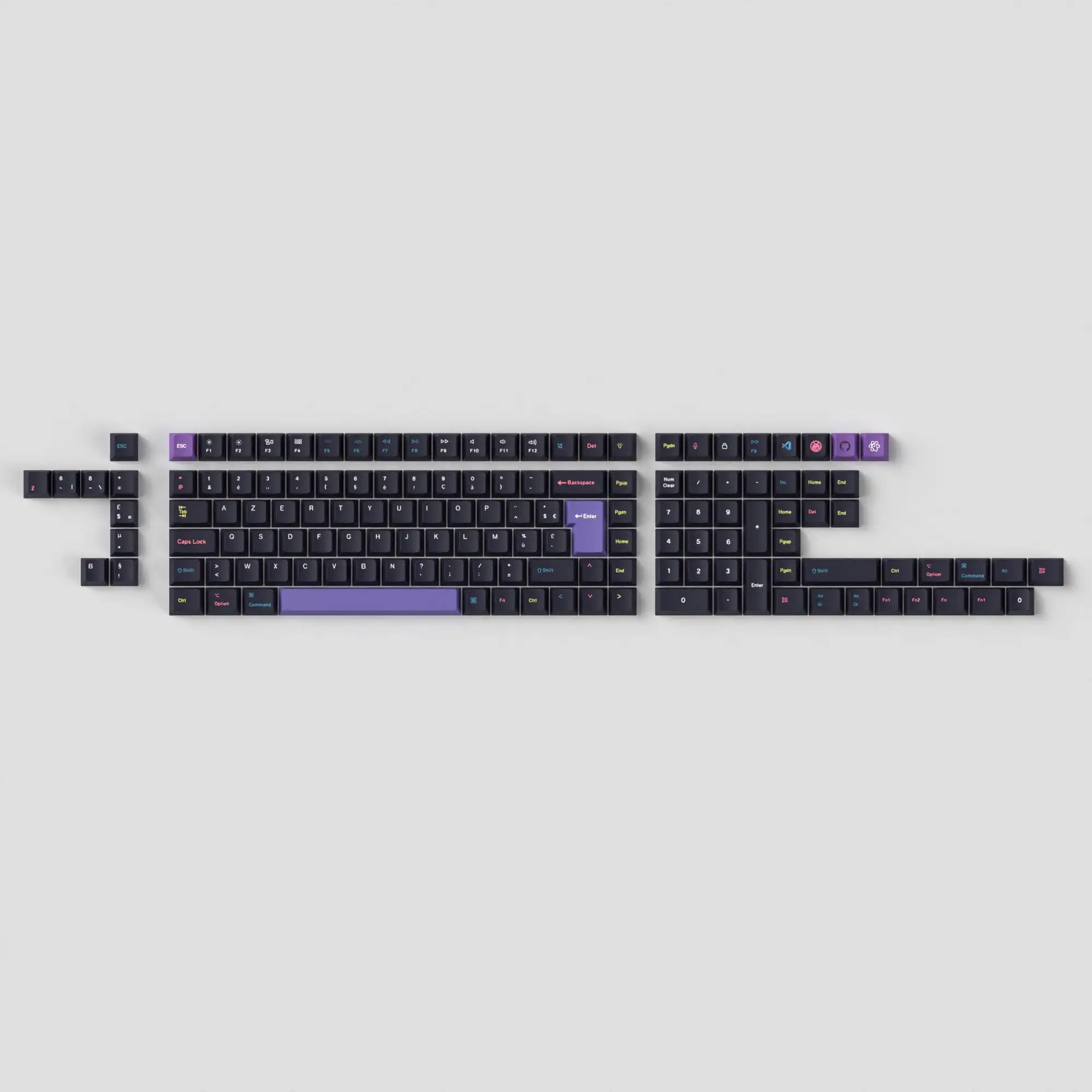 Keychron ISO-Layout Cherry-Profil Tastenkappen für Benutzerdefinierte Mechanische Tastaturen Dye-Sub PBT Komplettes Tastenkappen-Set für Entwickler 5