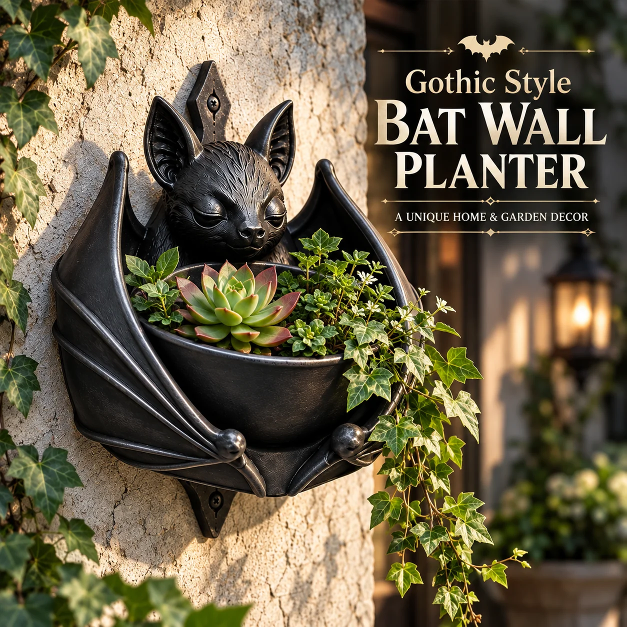 Succulent Set - Pot Tanaman Gantung Bergaya Gotik, Pot