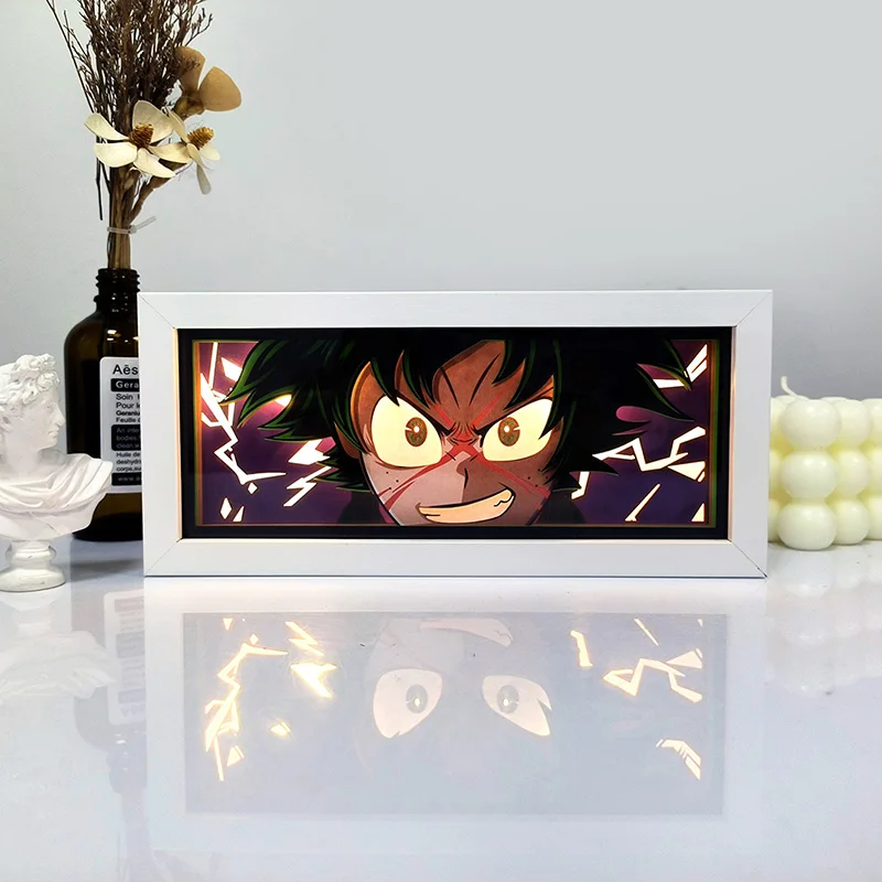 Anime series paper-cut light room bedroom night light Perimeter picture frame lights colorful light box atmosphere light