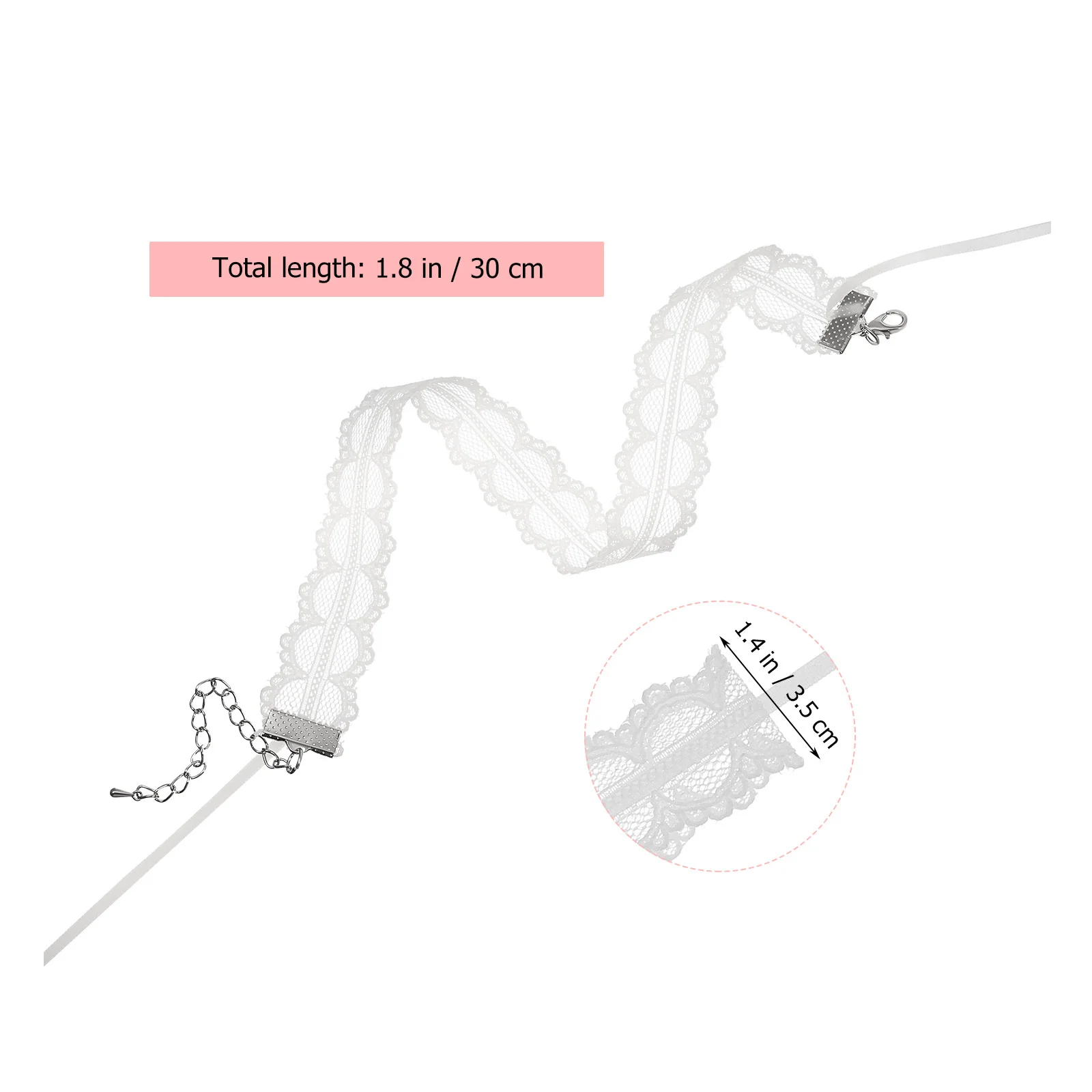 1 قطعة قلادة الترقوة الدانتيل المرأة المختنق قلادة أنيقة أنيقة رقيقة الفرقة قابل للتعديل مأدبة حفلة هدية الإكسسوار الأبيض #4
