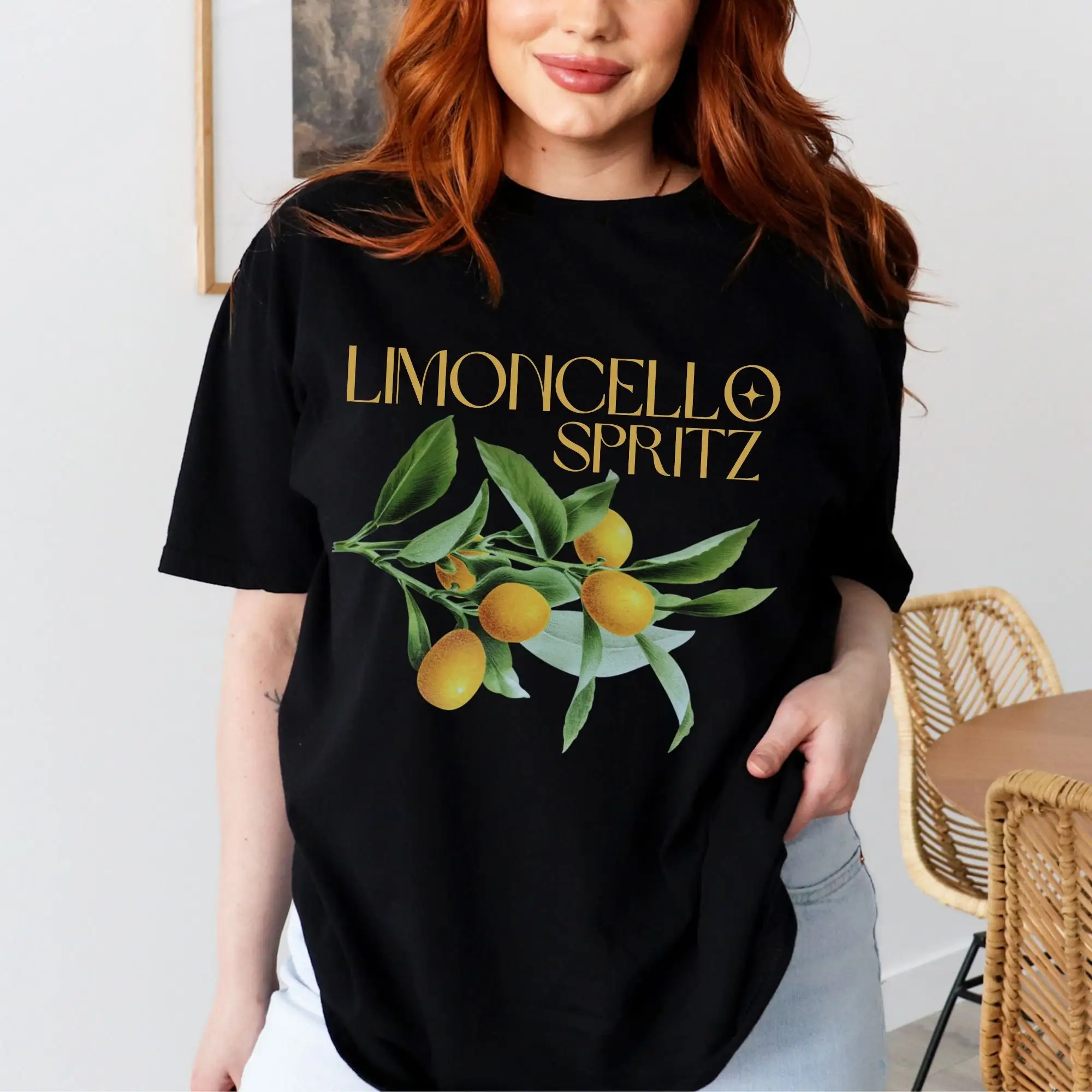 Minimalist Limoncello T Shirt Spritz Cute Simple Gift For Cocktail Drinkers Cool Edgy Bartender Top