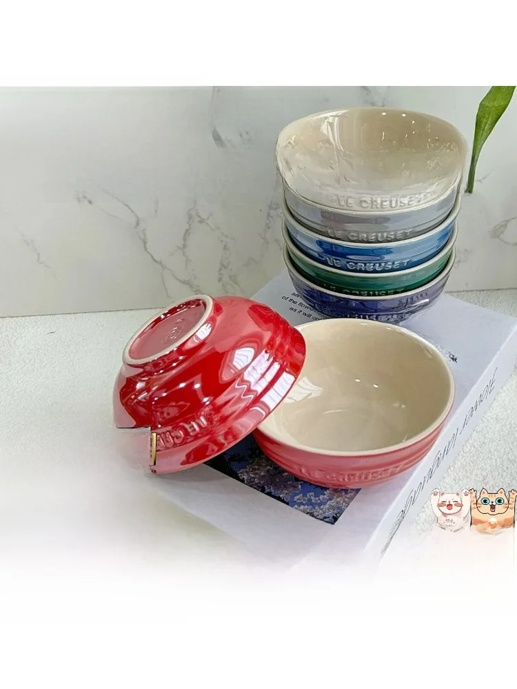 Tigela Pequena de Cerâmica Le Creuset Cool Color Esmaltada com Efeito Pérola 05cm para Sorvete Infantil e Molho Dopa Arco-Íris