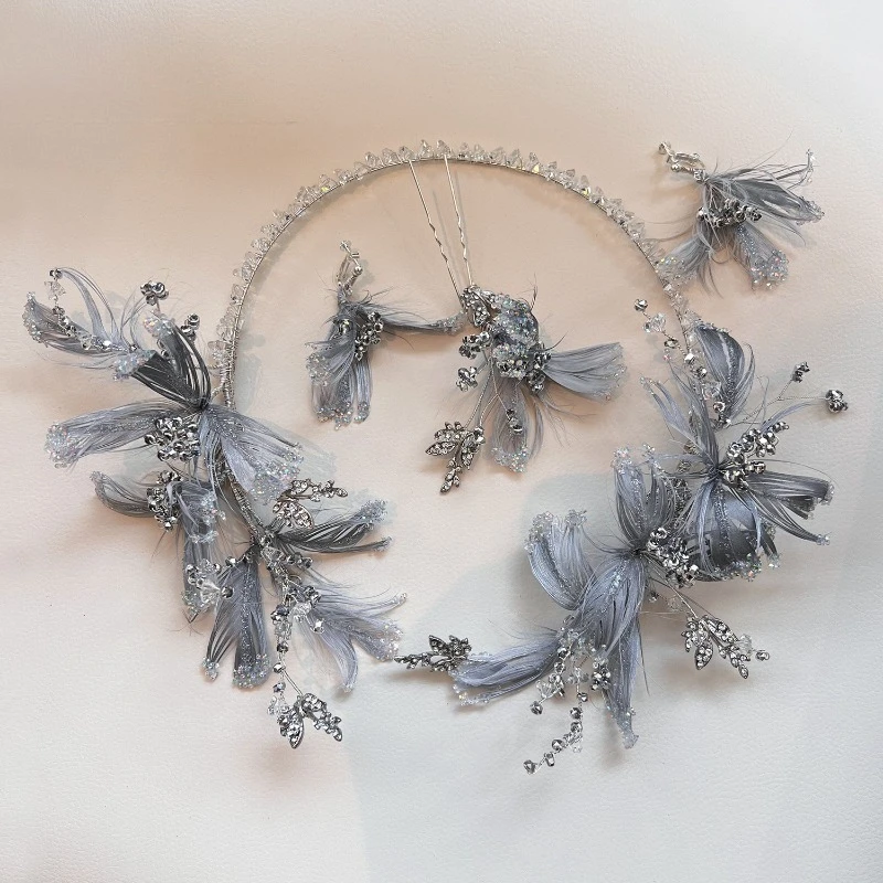 フェザーファッションウェディングヘアアクセサリーブライダルウェディングヘッドバンドヘッドアクセサリー