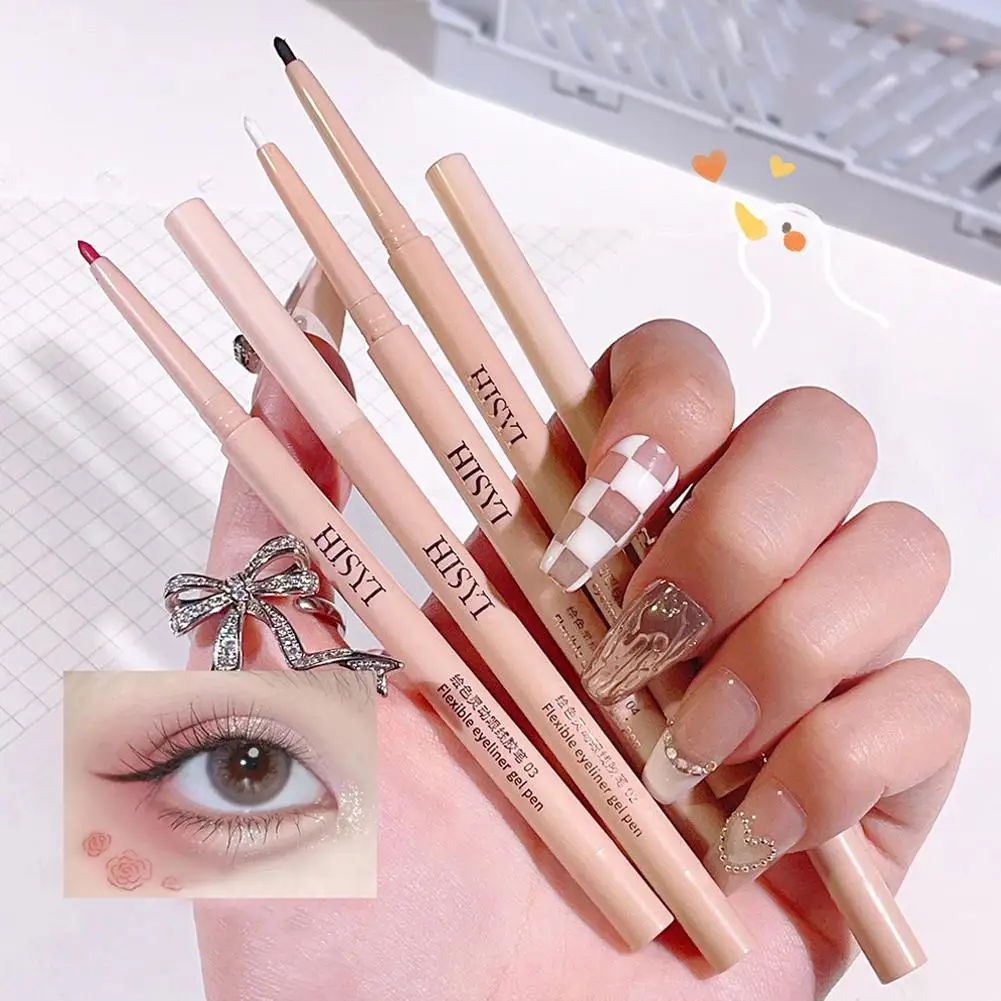 Ultra Thin Eyeliner Gel Pencil Smooth Waterproof Lasting Liner Eyes Makeup Non-Smudge Eye Cosmetics Lying Silkworm K3E6