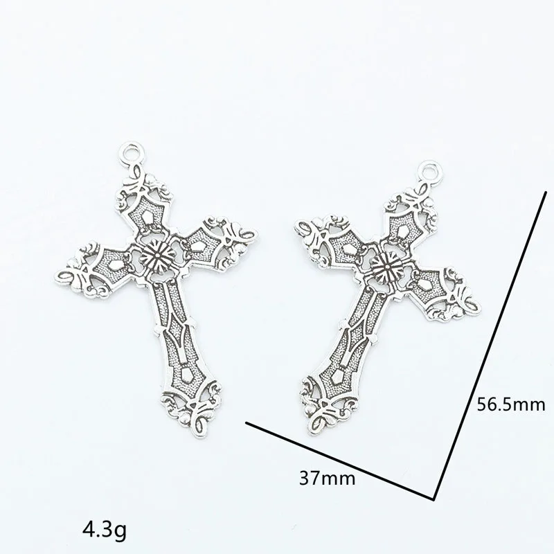 Trendy Cross Pendant Drop Earrings for Women Baroque Fashion Vintage Dangle Goth Necklace Religious Jewelry Thanksgiving Gift