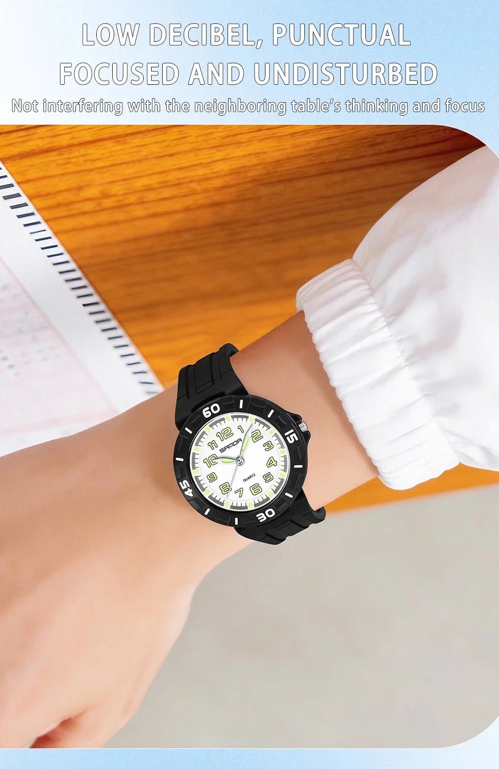 SANDA 6386 Student Quartz Watch 50m Waterproof Luminous Durable Sports Watch for Men and Women Simple and Elegant