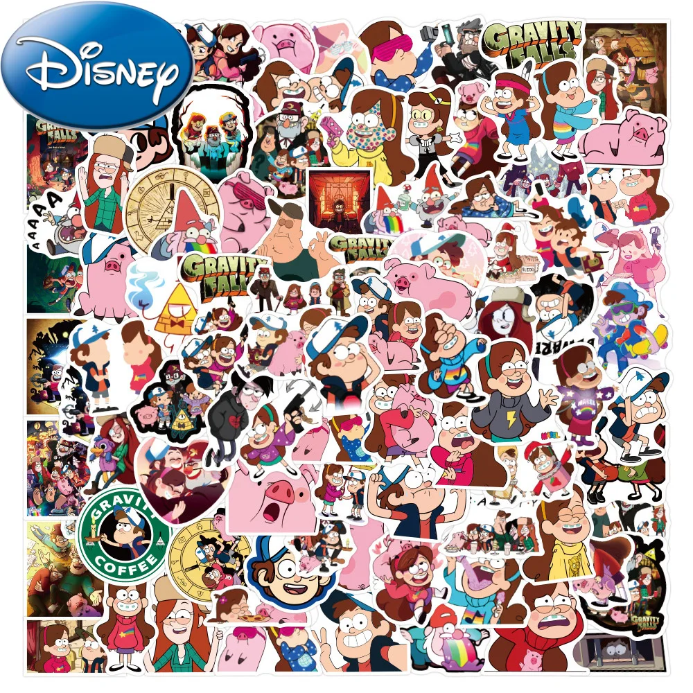 10/30/50/100pcs Cute Disney Cartoon Gravity Falls Stickers Cartoon Kids Decals Toy Phone Water Bottle Guitar Funny Anime Sticker