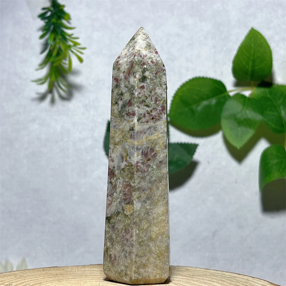 

Tower Zoisite with Ruby Point Wand Crystal Natural Stone Quartz Gemstones Reiki Mineral Feng shui Home Decoration Energy