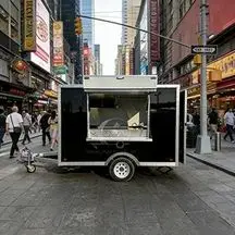 

Premium Single Axle Square Fiberglass Food Catering Cart with Stainless Steel Frame for Urban Street Snack Trailers