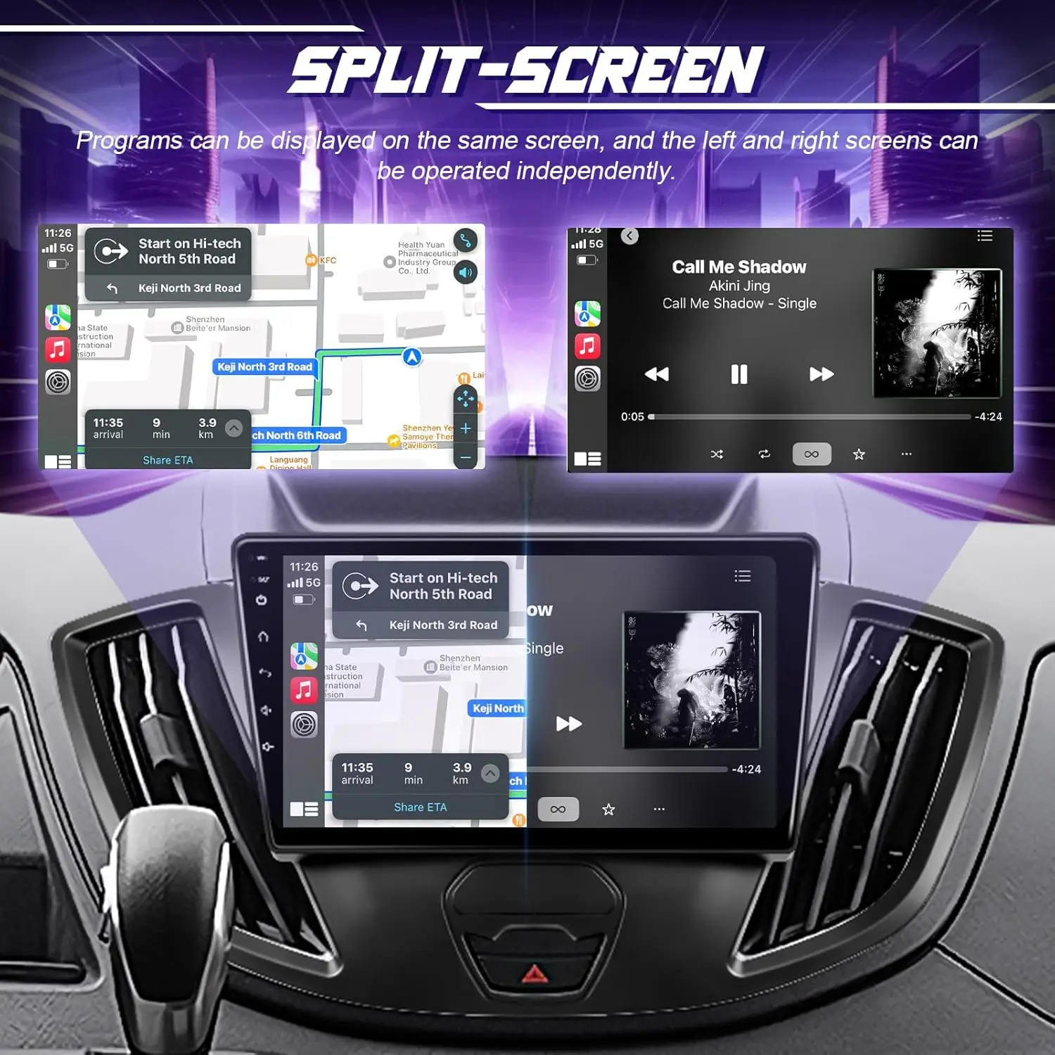 9 inch Android Car Radio for Ford Transit 2013-2019 with Apple Carplay Android Auto with BT/FM/GPS/WiFi/SWC/Rear Camera