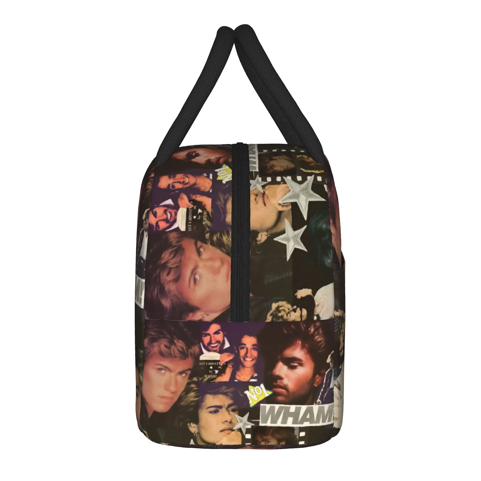George Michael British Singer Lunch Bag  Convenient Lunch Box Adult Picnic Print Cooler Bag Leisure Oxford Tote Food Bags