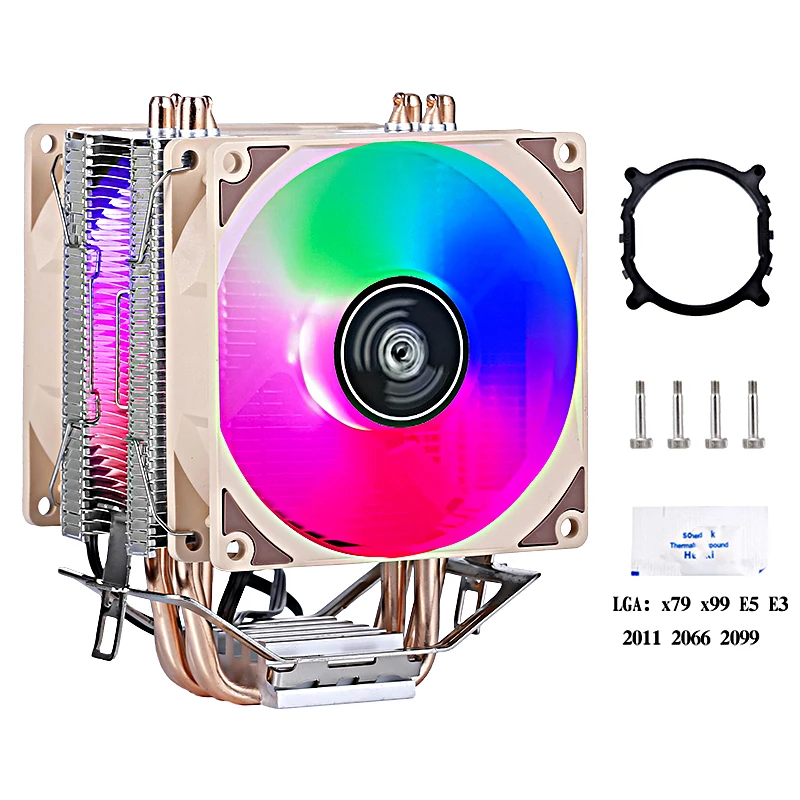 

4 Heat Pipe PC Air-cooled Radiator CPU Cooling Fan Efficient Cooler Suitable For Installing LGA2011 2099 2066 x79 x99 e5 e3 AMD