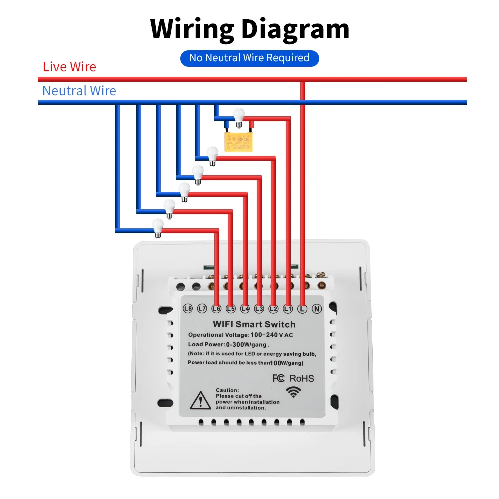 Tuya 4x4 Brazil Zigbee RF433 Smart Switch Brazil Touch Sensor Smart home 4/6 Gang Light Switch Work with Alexa Google Home Alice