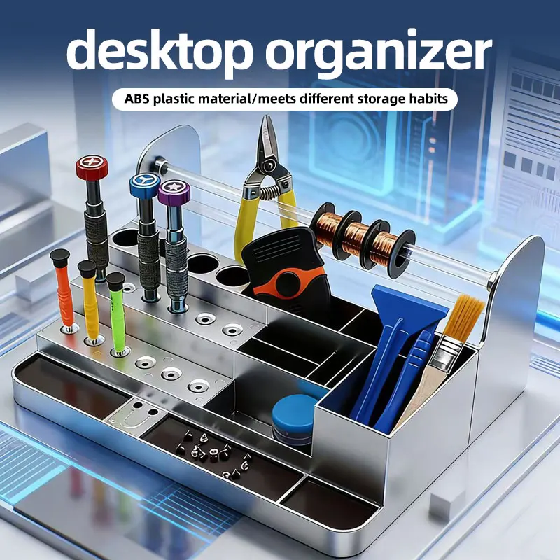 Multi Functional, Mobile Phone Repair Tool, Plastic Storage Box, Component Accessory Desktop Box, Screwdriver Holder