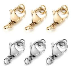 10Sets Stainless Steel Lobster Clasp Jump Rings Connectors Clasp For Bracelet Necklace Chains DIY Jewelry Making Supplies