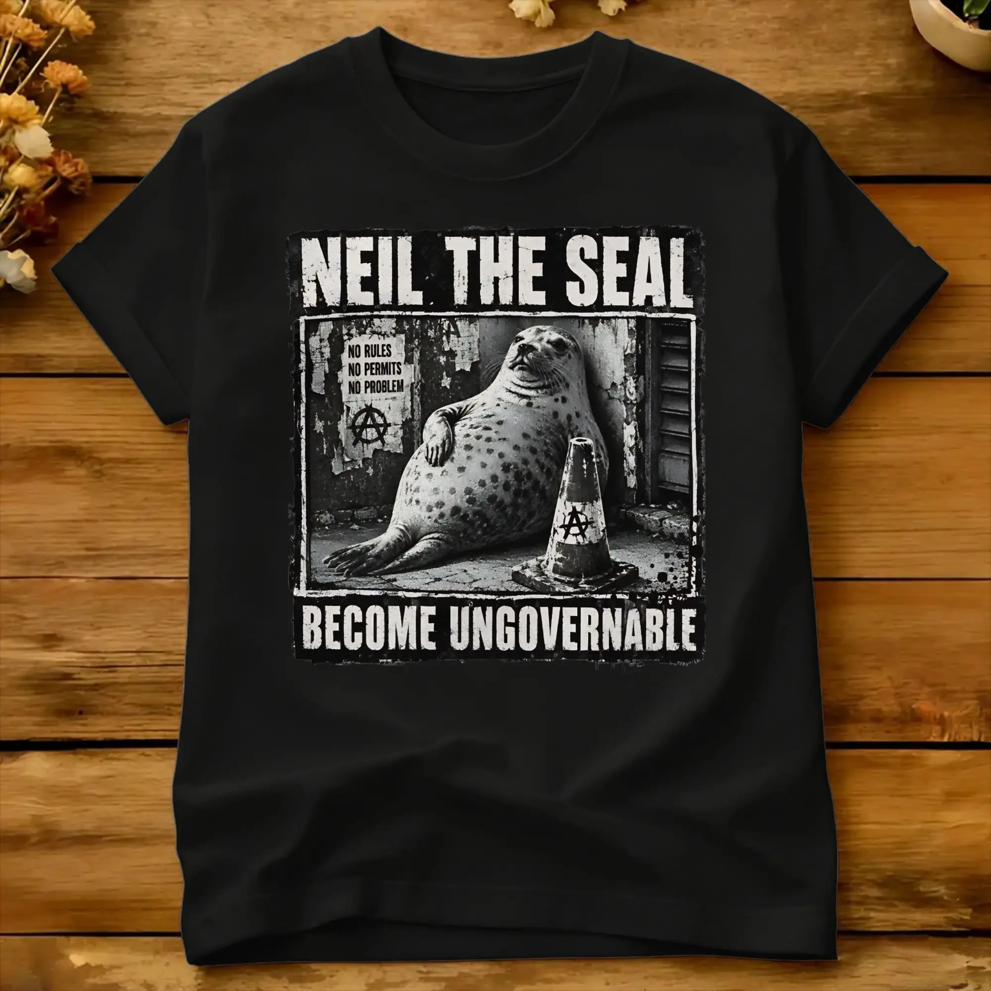Neil The Seal T Shirt Summer  Street Style T Shirts 100% Cotton Leisure Tee Shirt For Mens Casual Top Tees