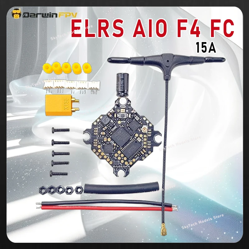 

DarwinFPV ExpressLRS ELRS AIO F4 FC FPV Bluejay 2,4G Контроллер полета Whoop Betaflight 15A OSD BEC 1-3S 4In1 ESC