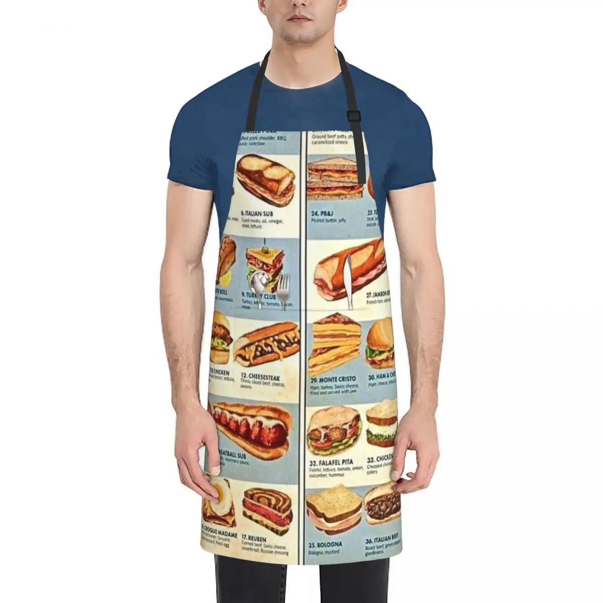 

All the Sandwiches! Apron Kitchenware chefs Waterproof women kitchen item Apron