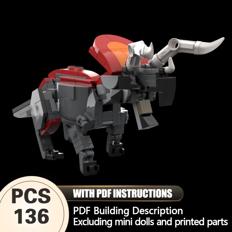

Creators Animal Series Model MOC Building Bricks Triceratops Modular Technology Gifts Holiday Assemble Children Toys Suit