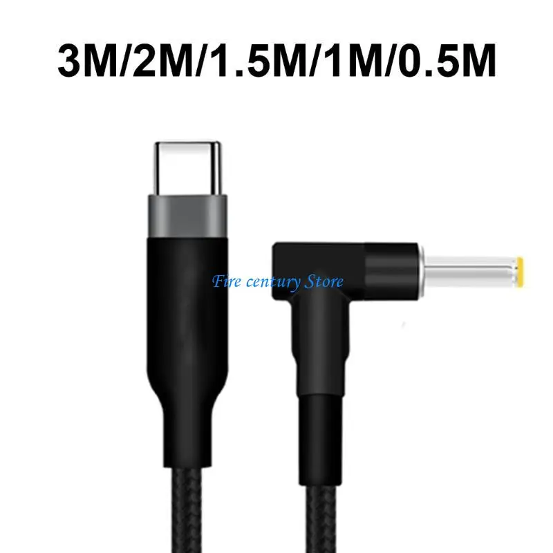 

J6PA Laptop Charging Cord USB C to DC5.5x1.7mm Interfaces Charging Cable Flexible Braided Fabric 0.5/1/1.5/2/3.0M