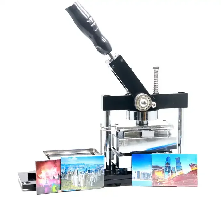 80*53mm Rectangular Button Fridge Magnet Making Machine Kit with Paper Cutter and 100sets Materials