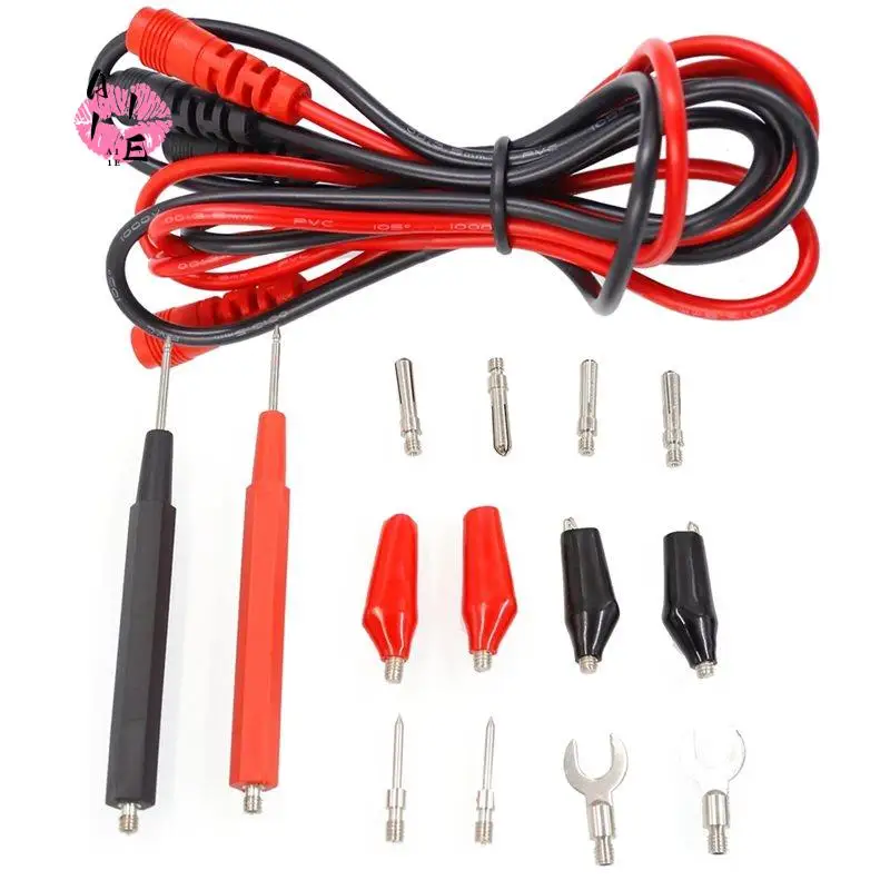 A11E-16PCS Multimeter Test Leads Kit Replacement Test Wire Set + Alligator Clips Banana Plugs Test Probes For Multimeter