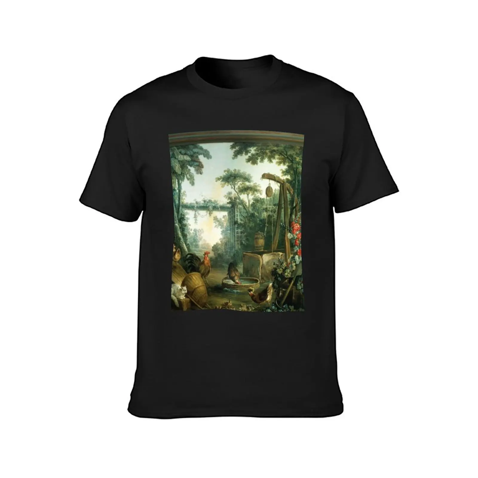 RUSTIC FRENCH LANDSCAPE WITH FARM ANIMALS T-Shirt customs design your own tees big and tall t shirts for men