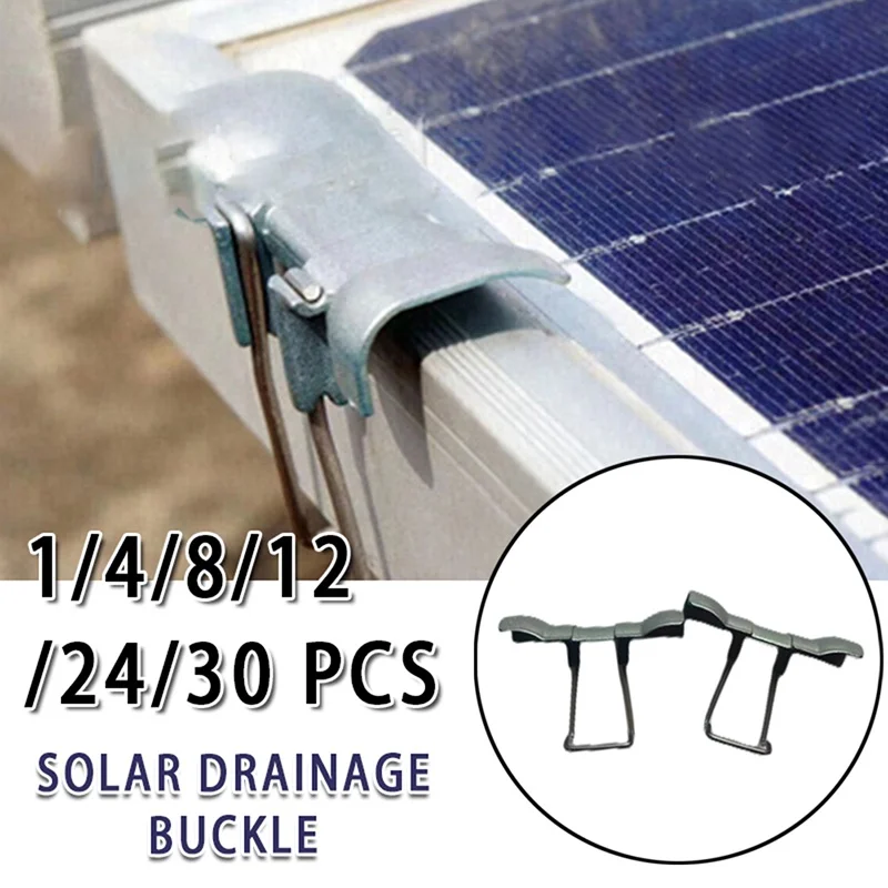 4/8/12/24/30Pcs 30mm Solar Panel Clip Mud Removal Clip Water Drain Water Diversion Clip Photovoltaic Panel Water Drain Clips