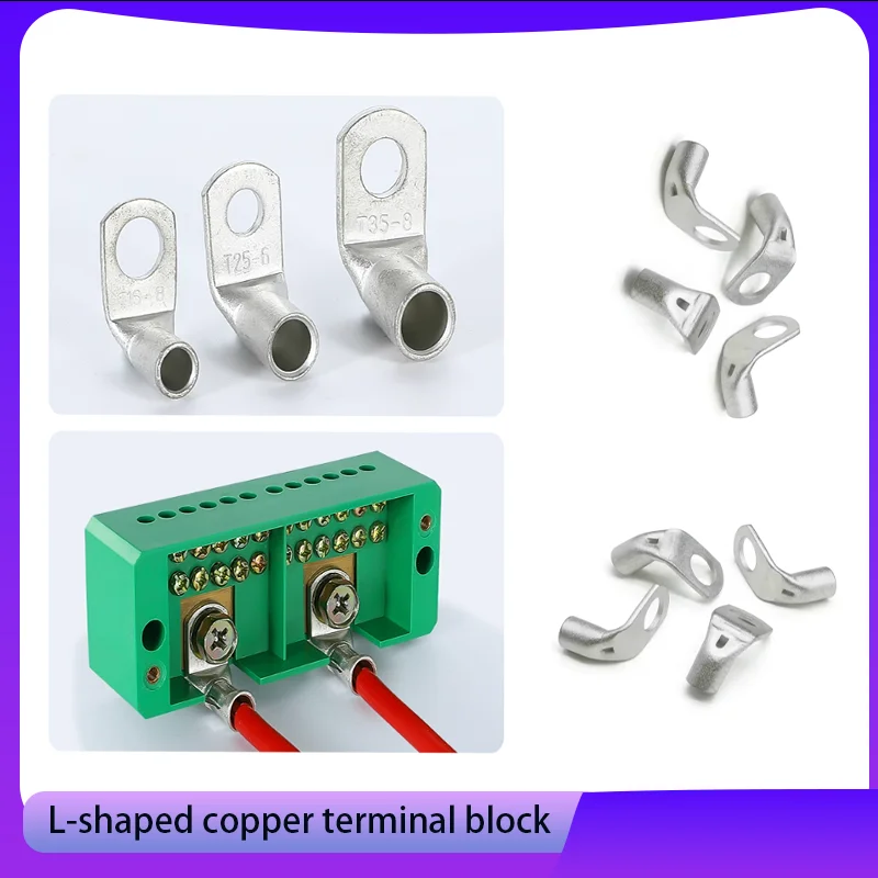 

Tin plated right angle 90 degree bent copper nose L-shaped cold pressed terminal block copper ear