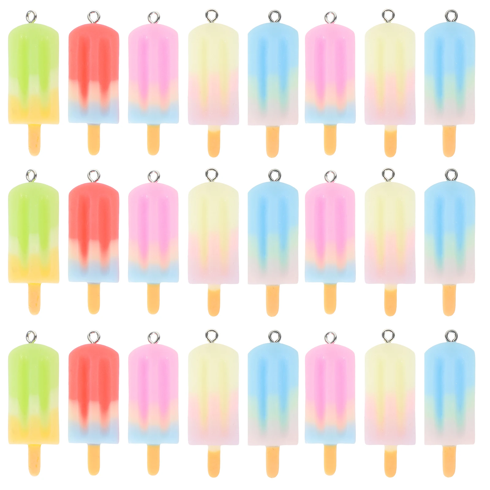

25pcs Ice Cream Pendant Keychain Small Charms for Crafts Jewelry Making Accessories Resin Food Bracelet Earrings