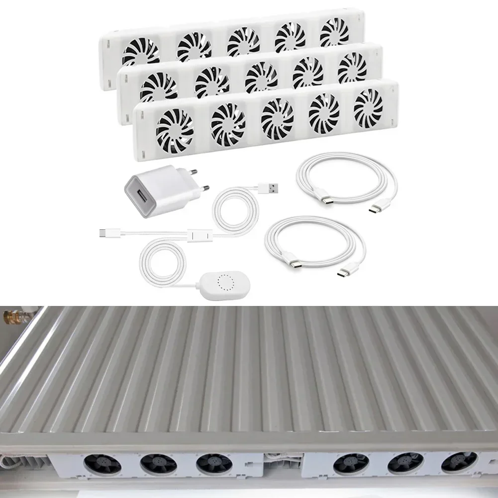 5.0 Radiator Fan For Smart Radiator Booster Extension Set Ventilator Fan Home Fireplace Fan Home Warm Heat Distribution EU-plug