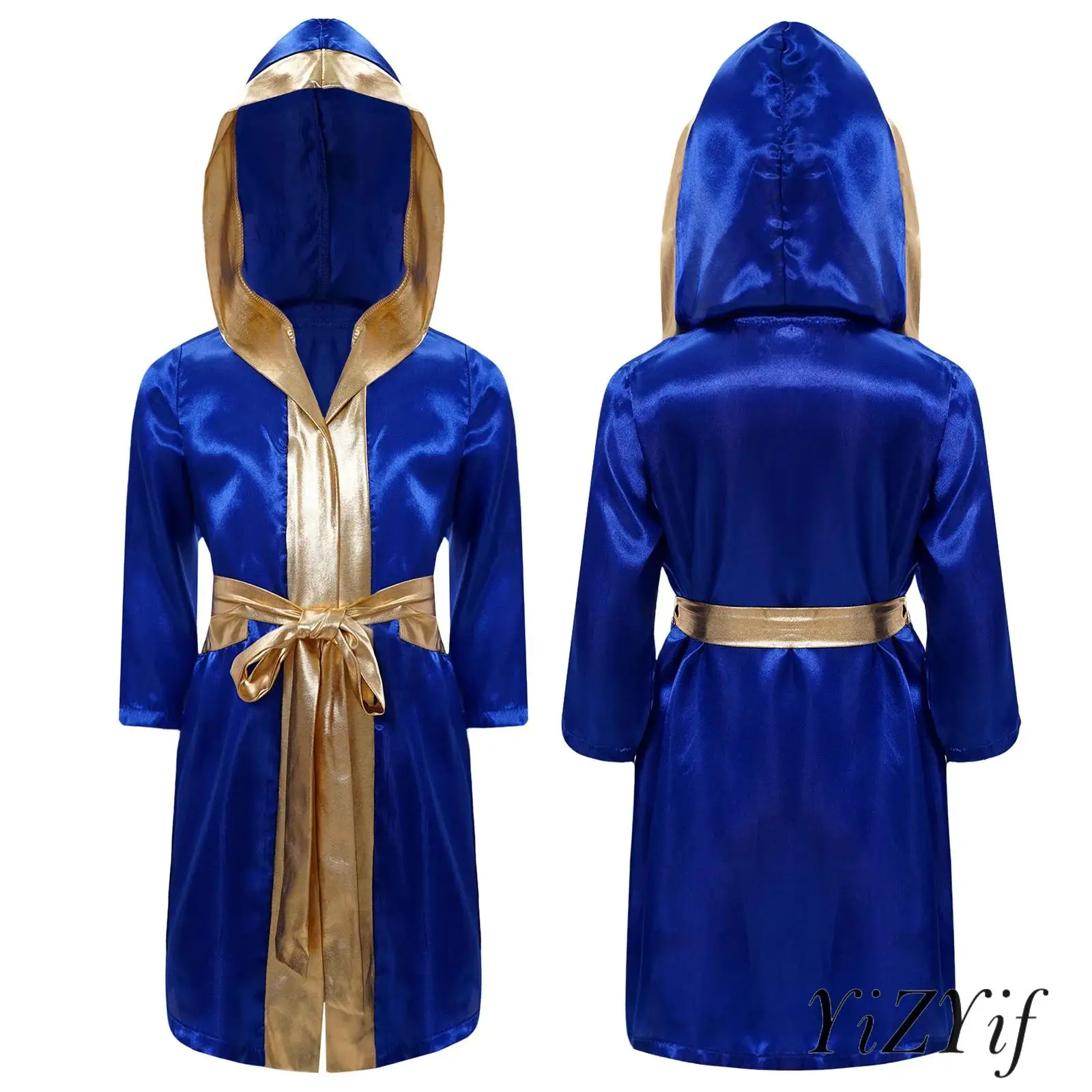 Kostium Boksera z Kapturem na Halloween, Imprezę Role Play, z Paskiem, Dziecięcy Szlafrok Bokserski, Przebranie Cosplay, Płaszcz Boksera, Fantazyjne Przebranie