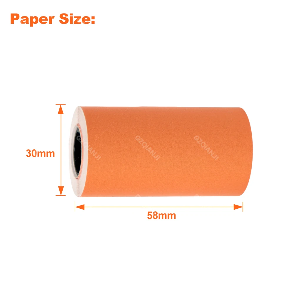 3/6Rolls Thermal Paper Sticker Label Photo White Colorful Adhesive Tape for Peripage A6 Inkless Mini Printer 58mm Label Receipt