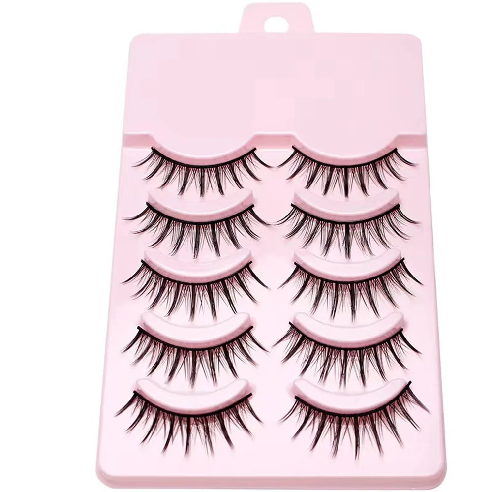 5Pairs/Box Little Devil False Eyelashes 3D Faux Mink Hair Eye Lashes Cross Long Thick Handmade Lash Extension Eye Makeup Tools