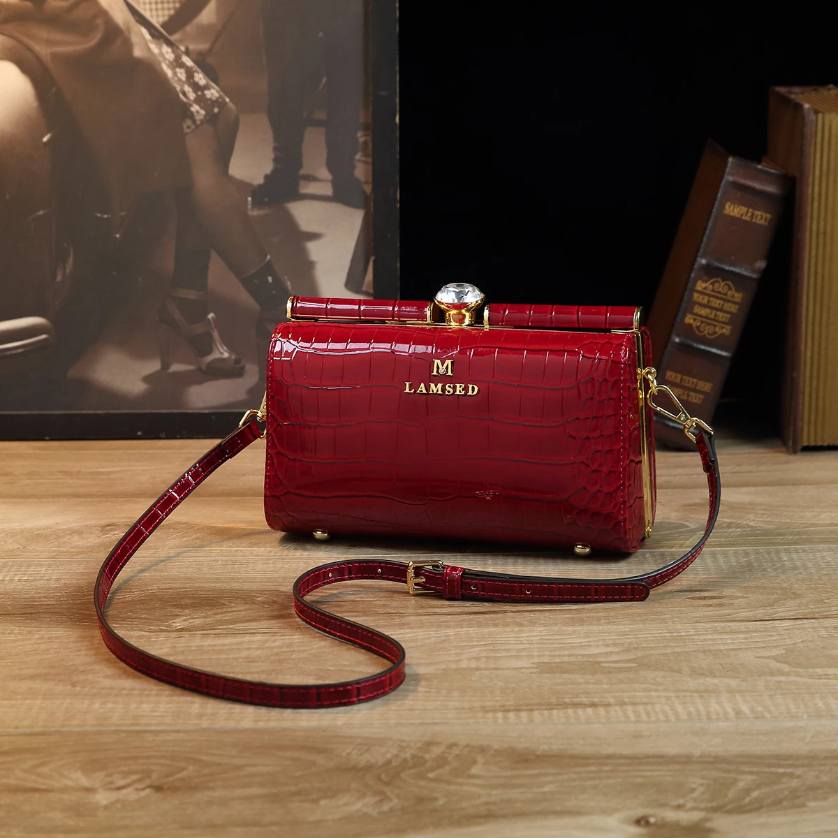 Torby na ramię dla damski łańcuszek kobiecej torby torba Retro typu Crossbody prosty torba obiadowa wzór krokodyla damskie sprzęgło