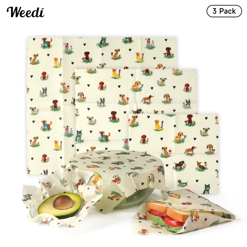 

Weedi 6 Packs(2S, 2M, 2L) Reusable Beeswax Wraps For Homemade Sourdough Bread, Fresh Keeping Sustainable Beeswax Food Wrap