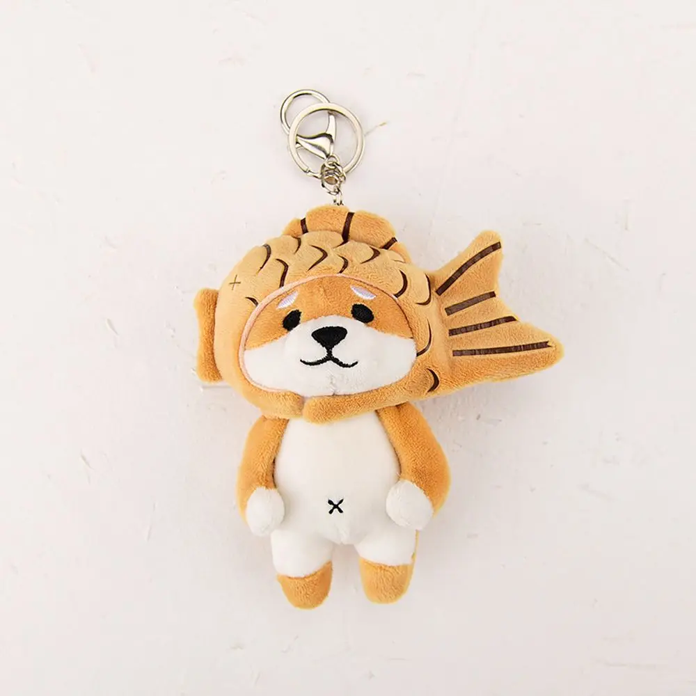 Shiba-Inu Taiyaki Kopf Abdeckung Abnehmbare Plüsch Anhänger Keychain Nette Akita Inu Schwein Husky Rucksack Charms Zeug Spielzeug Kinder geschenk
